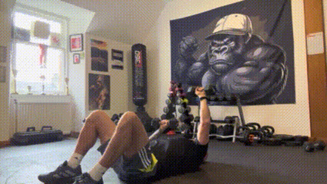 Chest press hold to side raise