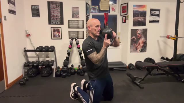 Kneeling kettlebell halo
