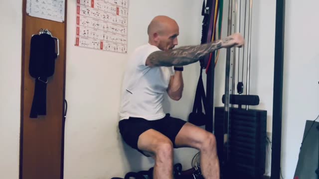 Wall sit jab cross
